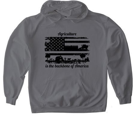 Agriculture: Backbone of America, a Charcoal Gildan Softstyle Pullover Hoodie