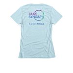 LOVE HOPE CURE, a Ice Blue Women's Slim Fit Tee (back-view)
