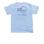 LOVE HOPE CURE, a Light Blue Youth Unisex Tee (back-view)