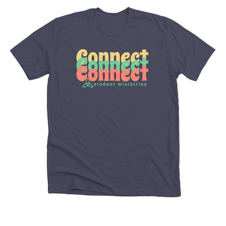 Connect Student Ministries, a Heather Midnight Navy Premium Unisex Tee