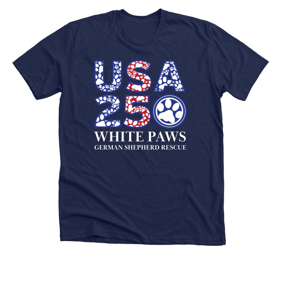 WPGSR ~ USA 250 Line, a Solid Navy Blend Premium Unisex Tee