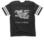 Hill View Montessori Store, a Vintage Smoke / White Football Jersey Tee (back-view)