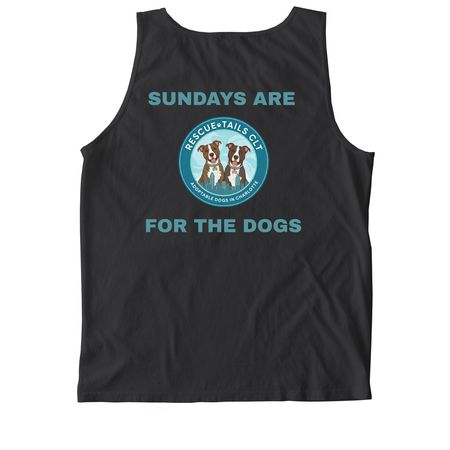 SUNDAYS ARE FOR THE DOGS TANK TOP, a Black Comfort Colors Tank Top (back-view)