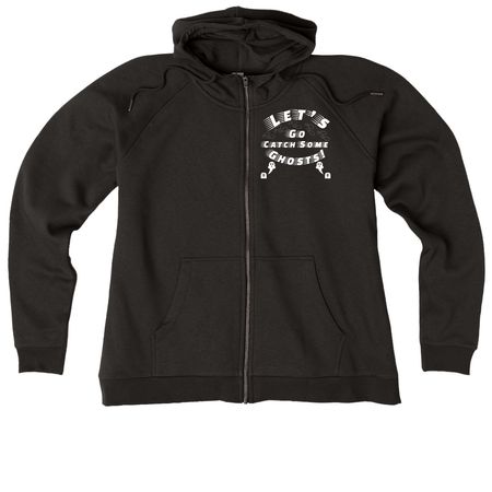 Catchin' Ghosts, a Deep Black Allmade Women?s Organic CVC Zip-Up Hoodie
