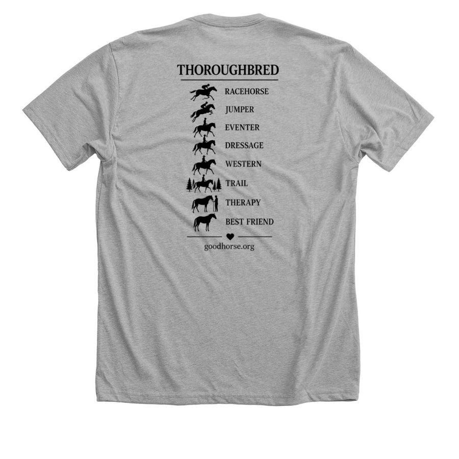 Many Jobs, a Athletic Heather Premium Unisex Tee (back-view)