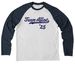 Childhood Cancer & Sickle Cell Awareness 2025, a Rebel Blue/ Bright White Allmade Eco Triblend Colorblock Raglan Long Sleeve Tee