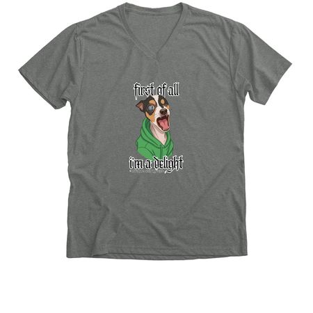 I'm a Delight, a Deep Heather Premium V-Neck Tee
