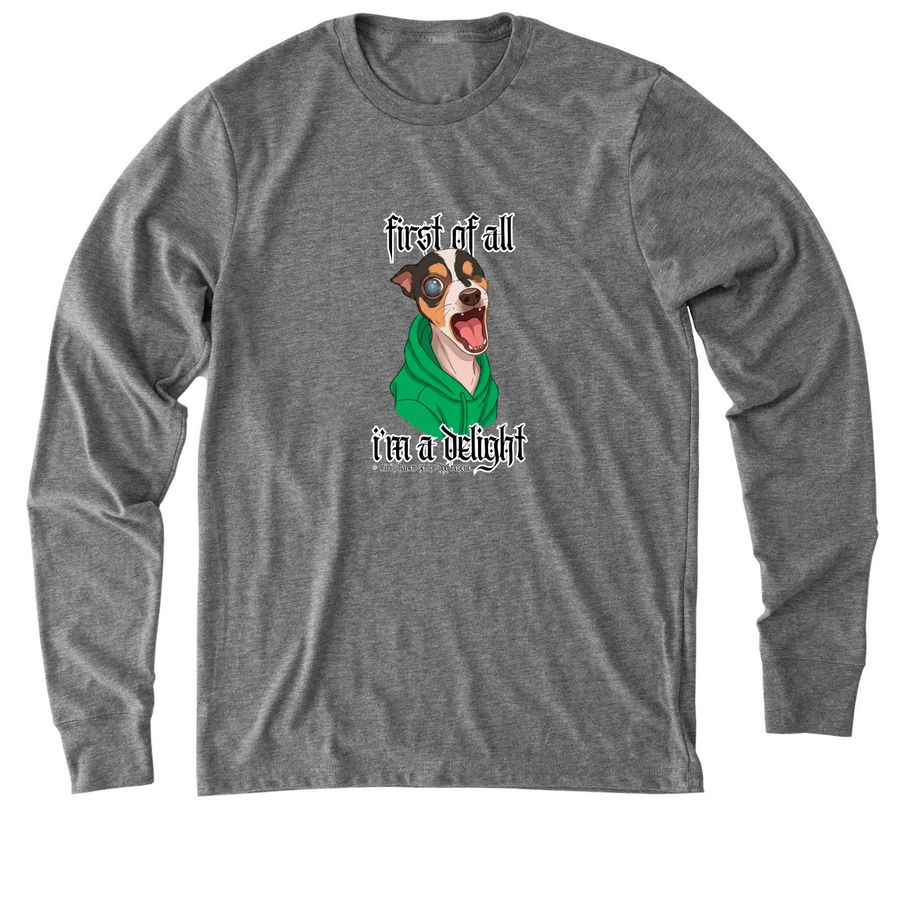 I'm a Delight, a Aluminum Grey Allmade Eco Triblend Long Sleeve Tee