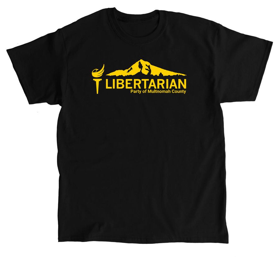 Multnomah Libertarians Logo - Gold, a Black Classic Unisex Tee