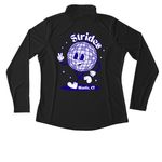 Niantic Strides Run Club, a Black Women's Performance Quarter Zip Pullover (back-view)