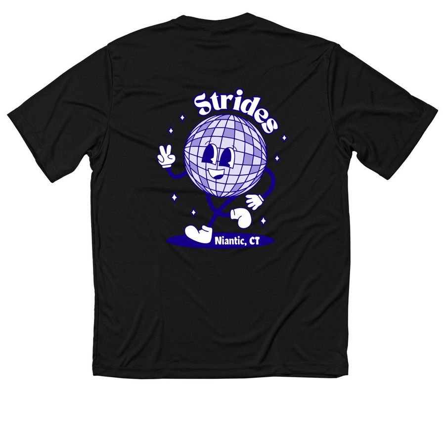 Niantic Strides Run Club, a Black Classic Performance Tee (back-view)