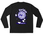 Niantic Strides Run Club, a Black Unisex Performance Long Sleeve Tee (back-view)