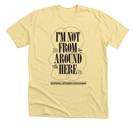 Not From Here t-shirt, a Heather French Vanilla Premium Unisex Tee