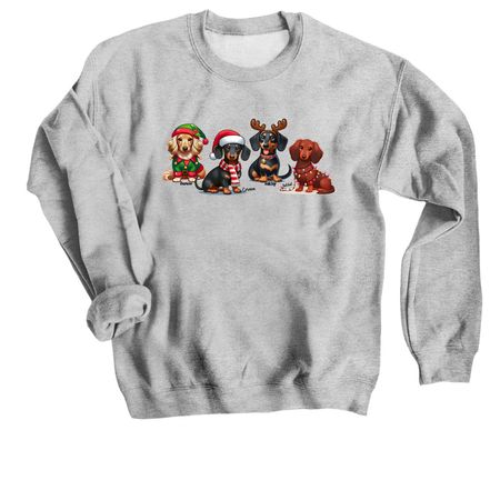 Crusoe & Friends Christmas Time!?, a Sport Grey Crewneck Sweatshirt