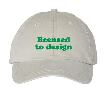 Licensed to Design Hat, a Stone Printed Pigment Dye Baseball Cap