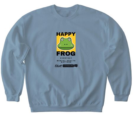 Happy Frog, a Stone Blue Softstyle Crewneck Sweatshirt