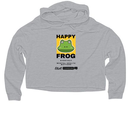 Happy Frog, a Grey Heather Women?s Lightweight Cropped Hoodie