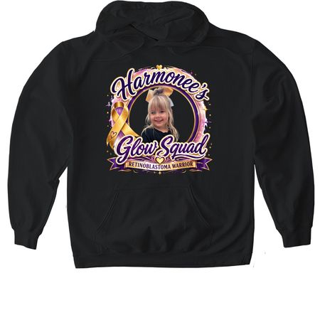 Harmonee's Glow Squad, a Black Gildan Softstyle Pullover Hoodie