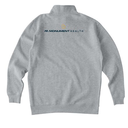NA- Quarter Zip, a Grey Heather Midweight Quarter Zip Pullover (back-view)