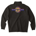 Waasamoowin: The Original Electric Path, a Black Midweight Quarter Zip Pullover (back-view)