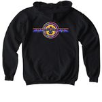 Waasamoowin: The Original Electric Path, a Black Softstyle Youth Pullover Hoodie (back-view)
