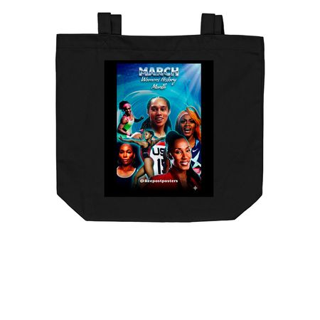 Women's History Bag, a Black Organic Cotton Tote Bag