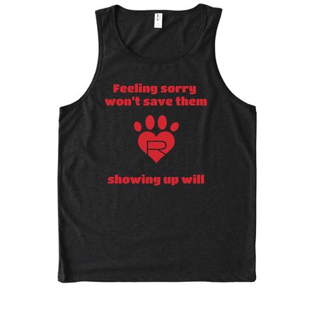 Show up for them, a Deep Black Allmade Eco Triblend Tank