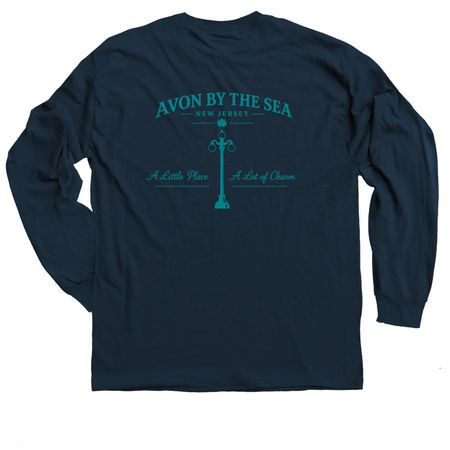 A lot of Charm line, a Navy Classic Long Sleeve Tee (back-view)