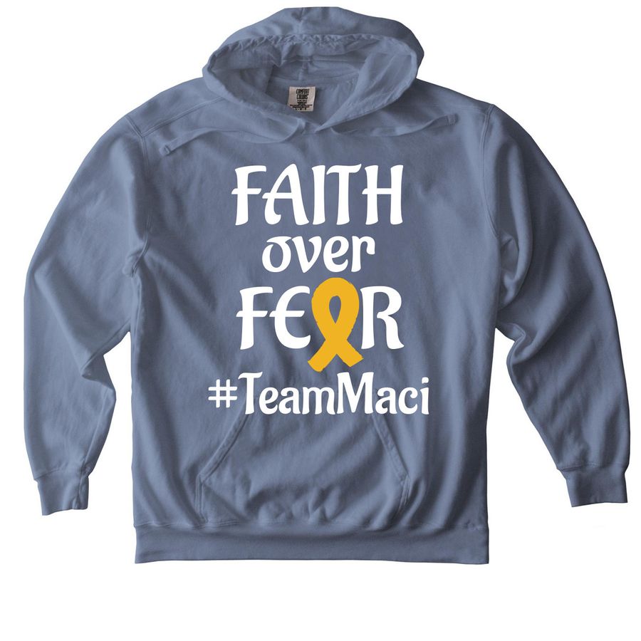 Maci's fight, a Blue Jean Comfort Colors Pullover Hoodie