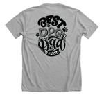 Best Dog Dad Ever Black Logo, a Athletic Heather Premium Unisex Tee (back-view)