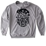 Best Dog Dad Ever Black Logo, a Sport Grey Gildan Softstyle Pullover Hoodie (back-view)