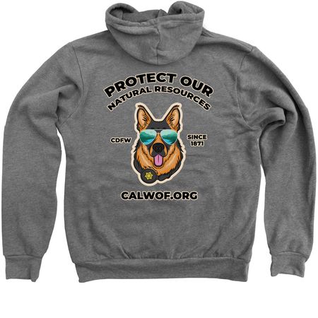 Protecting those who protect our resources, a Deep Heather Zip Up Hoodie