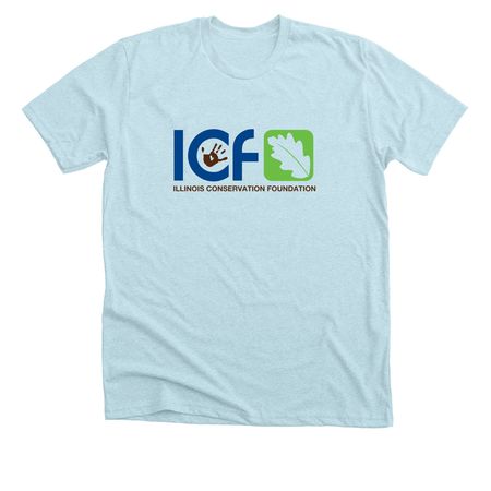 ICF Logo Tee, a Heather Ice Blue Premium Unisex Tee