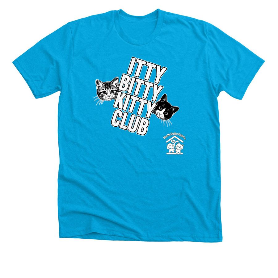 Itty Bitty Kitty Club, a Neon Blue Premium Unisex Tee