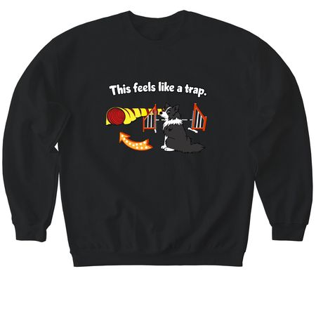 Tunnel Trap, a Black Softstyle Crewneck Sweatshirt