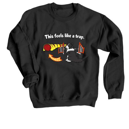 Tunnel Trap, a Black Crewneck Sweatshirt