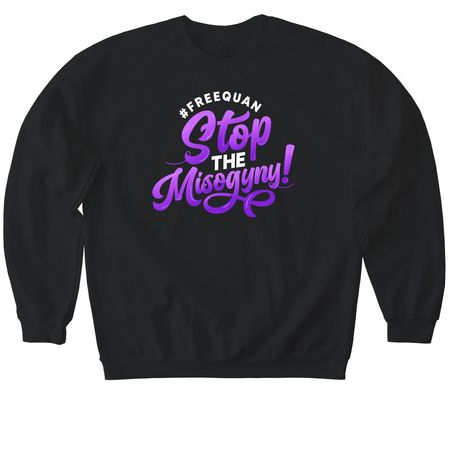#FREEQUAN, a Black Softstyle Crewneck Sweatshirt