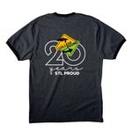 College Bound T-Shirts and Sweatshirts, a Dark Heather Grey/ Jet Black Cotton Ringer Tee (back-view)