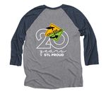 College Bound T-Shirts and Sweatshirts, a Vintage Navy and Premium Heather 3/4 Sleeve Baseball Tee (back-view)
