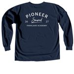 Pioneer Sound BOYS Tee 2026-2027, a True Navy Comfort Colors Long Sleeve Tee (back-view)