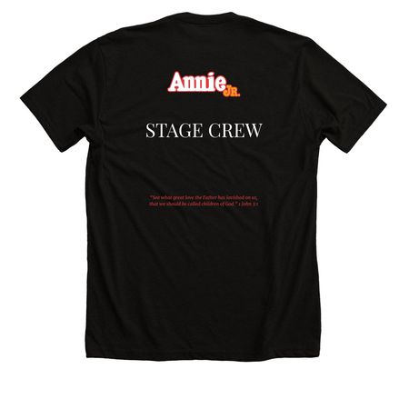 Annie Jr. - Stage Crew, a Solid Black Blend Premium Unisex Tee (back-view)