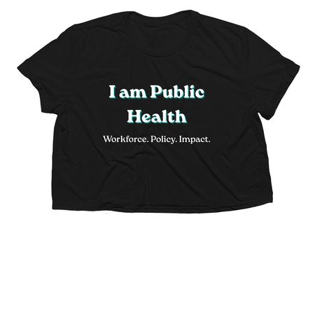 I Am Public Health., a Black Women?s Flowy Cropped Tee