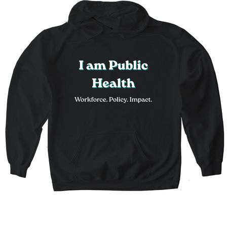 I Am Public Health., a Black Gildan Softstyle Pullover Hoodie
