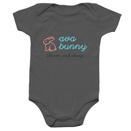 Ava Bunny Inc.&nbsp;, a Charcoal Infant Onesie