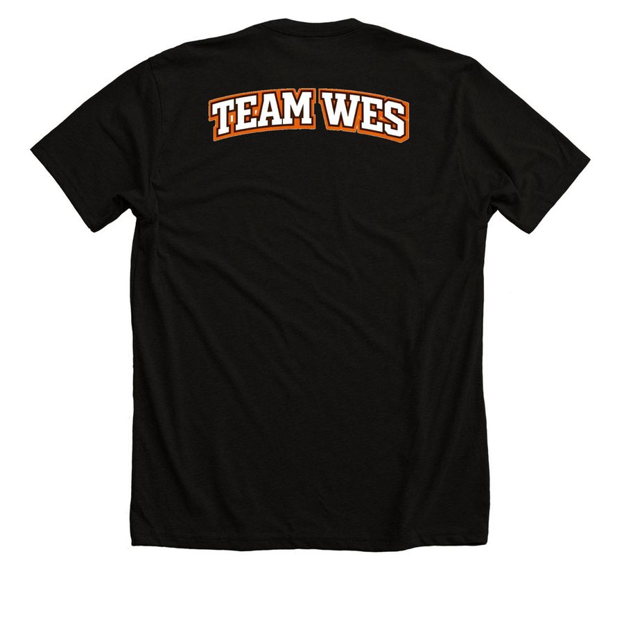 Wes N. FND Fundraiser&nbsp;, a Solid Black Blend Premium Unisex Tee (back-view)
