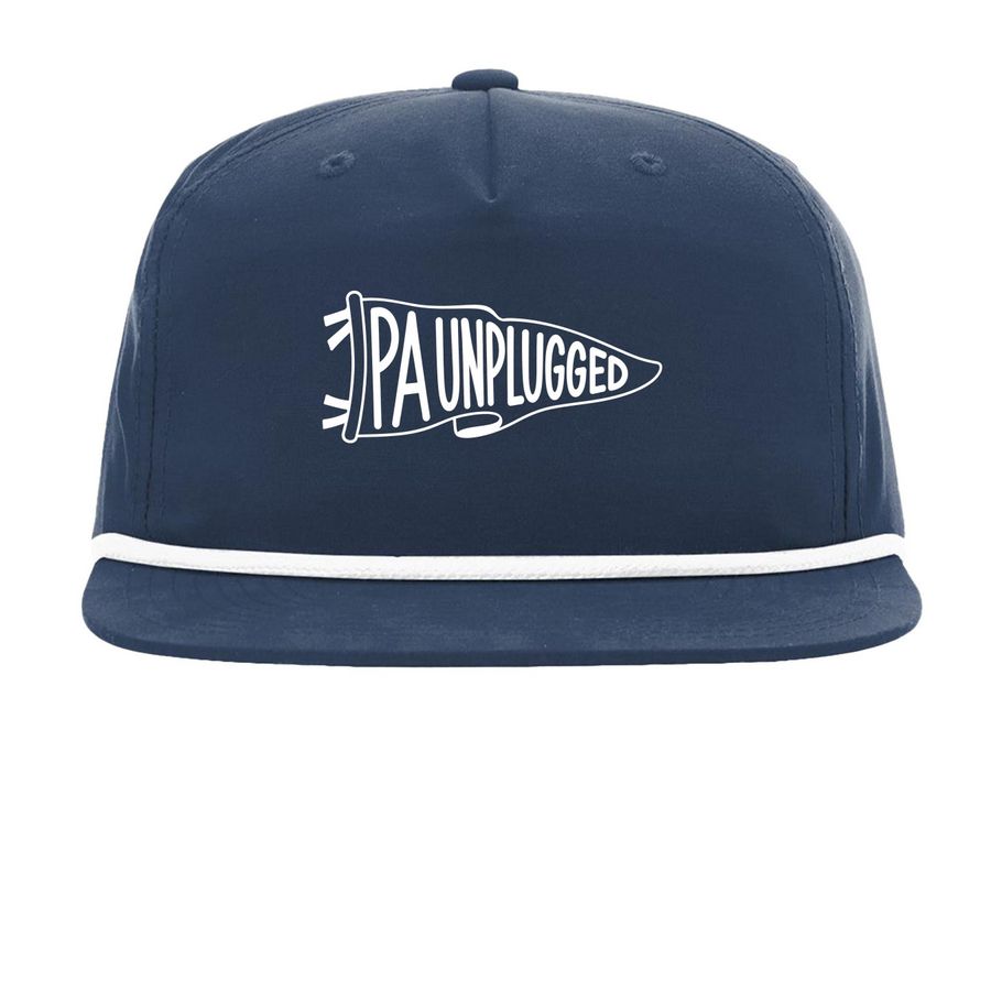 Pennant Snapback & Trucker Hats, a Navy/ White Printed Umpqua Snapback Cap