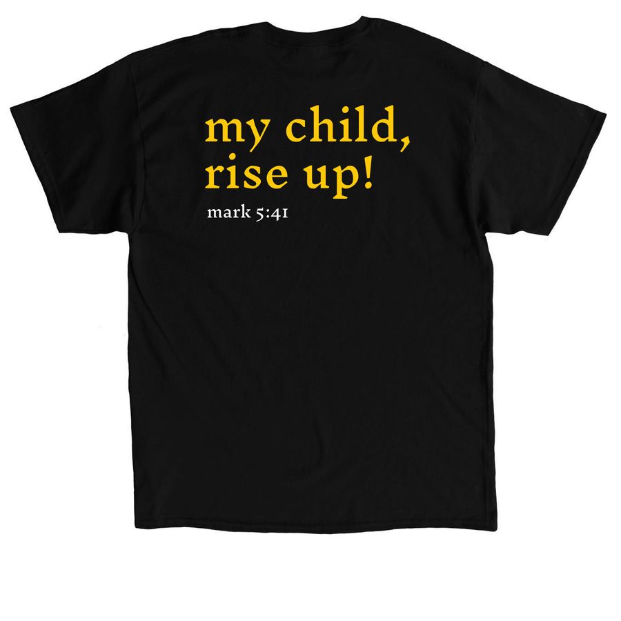 Talitha Koum Institute, a Black Classic Unisex Tee (back-view)