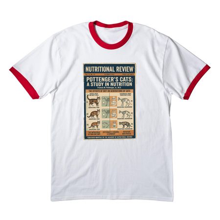 The Raw and the Rendered, a White/ Red Cotton Ringer Tee