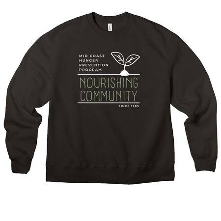 Nourishing Tagline (Dark Fabrics), a Black Premium Heavyweight Crewneck Sweatshirt