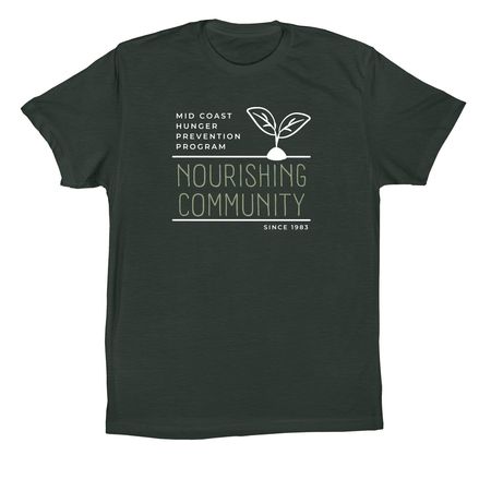 Nourishing Tagline (Dark Fabrics), a Hunter Green Premium Cotton Tee